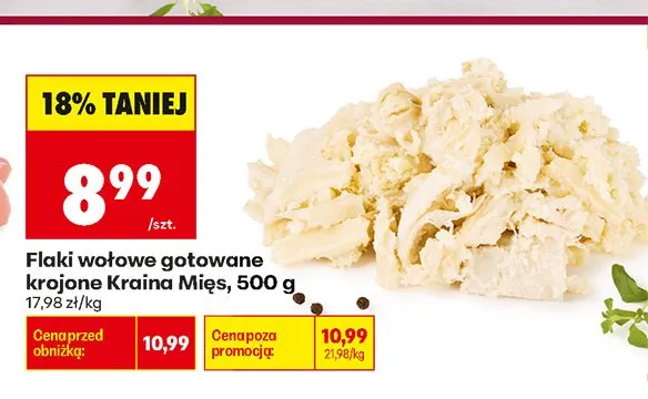 Flaki wołowe gotowane krojone Kraina Mięs promocja w Biedronka