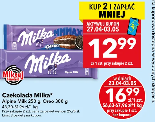 Czekolada Alpine Milk, Oreo promocja w LEWIATAN