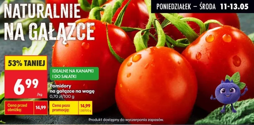 Pomidory na gałązce promocja w Biedronka