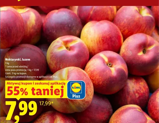Nektarynki luzem promocja w Lidl