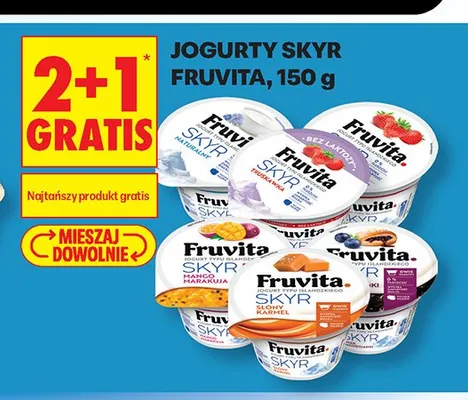 Jogurt typu islandzkiego Skyr Fruvita naturalny promocja w Biedronka