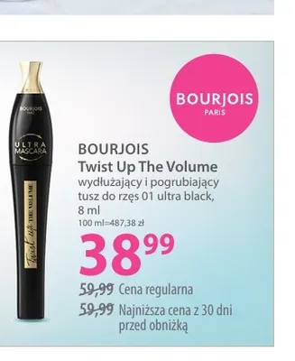 Wydłużający i pogrubiający tusz do rzęs BOURJOIS Twist Up The Volume promocja w Hebe