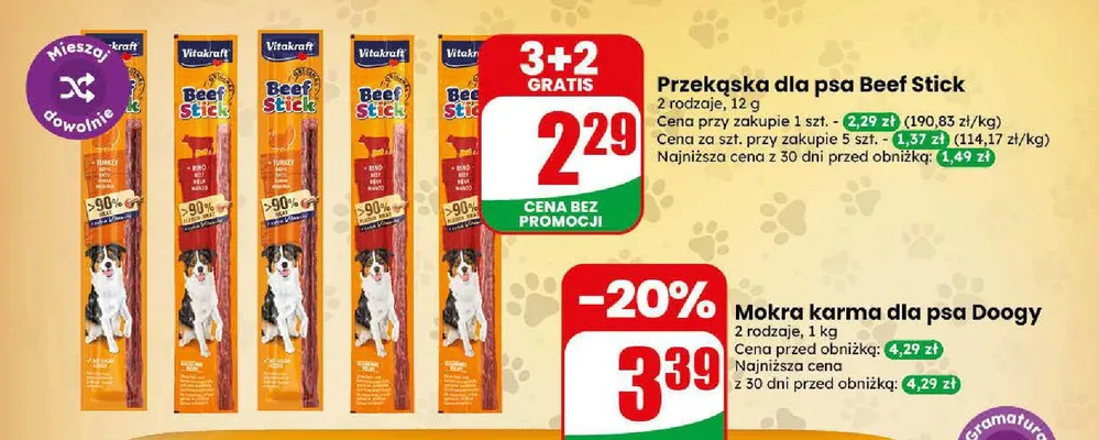 Przekąska dla psa Beef Stick Vitakraft promocja w Dino
