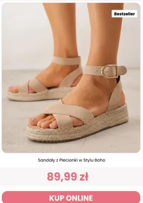 Sandały damskie Renee z plecionki w stylu boho promocja w Renee
