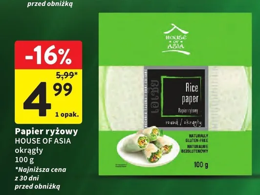 Papier ryżowy okrągły promocja w Intermarche