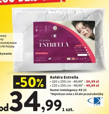Kołdra AMW Estrella 160x200 cm promocja w Intermarche