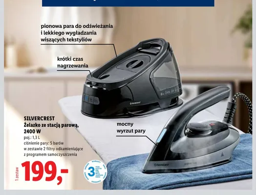 Żelazko ze stacją parową Silvercrest 2400W promocja w Lidl