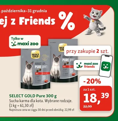 Sucha karma dla kota Select Gold Pure promocja w MAXI ZOO