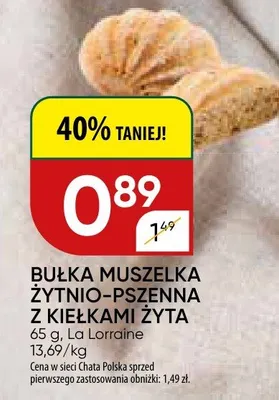 Bułka muszelka żytnio-pszenna z kiełkami żyta promocja w Chata Polska