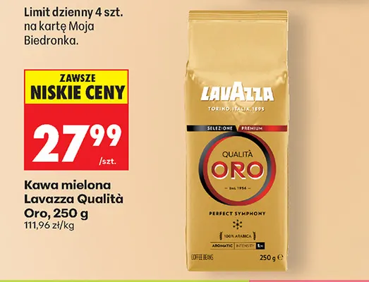 Kawa mielona Lavazza Qualità Oro promocja w Biedronka