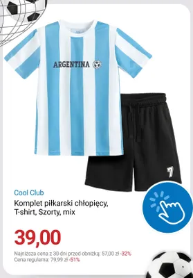 Komplet piłkarski chłopięcy T-shirt Szorty Cool Club promocja w Smyk