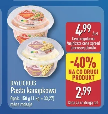 Pasta kanapkowa jajeczna Daylicious promocja w Aldi