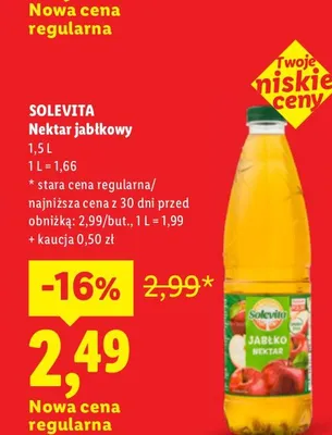 Nektar jabłkowy Solevita promocja w Lidl