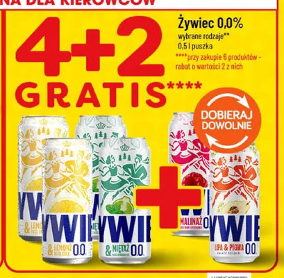 Piwo bezalkoholowe Żywiec 0,0% Lipa & Pigiwa promocja w POLOmarket