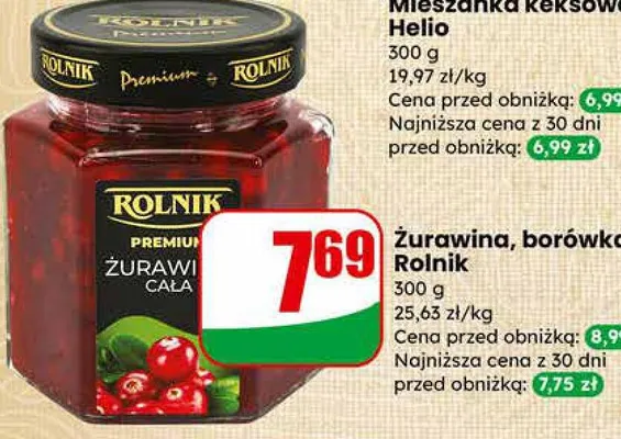 Żurawina, borówka cała promocja w Dino