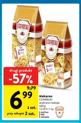 Makaron Czaniecki gniazdka 2 promocja w Intermarche