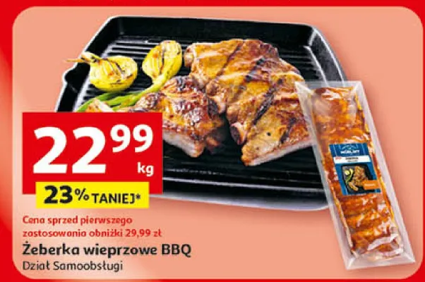 Żeberka wieprzowe BBQ Dział Samoobsługi promocja w Auchan