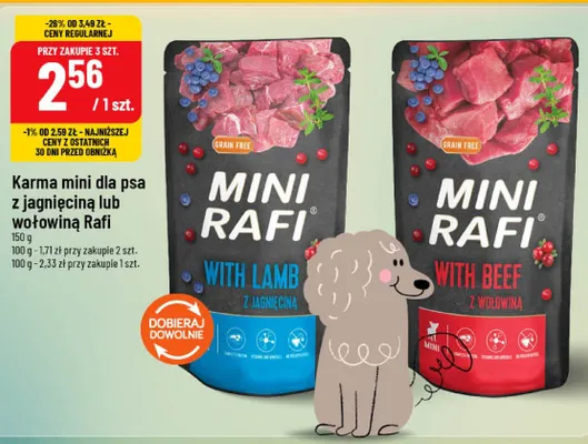 Karma dla psa Mini Rafi z wołowiną promocja w POLOmarket