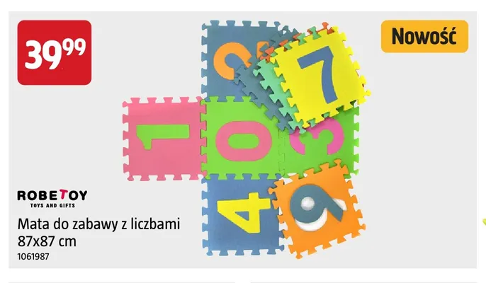 Mata do zabawy z liczbami 87x87 cm Robetoy promocja w Jula