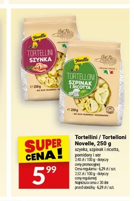 Tortelloni ze szpinakiem i ricottą Novelle promocja w Twój Market