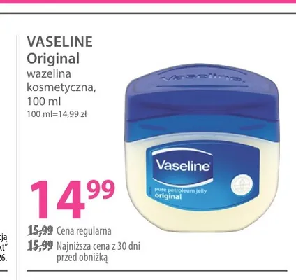 Wazelina kosmetyczna Vaseline Original promocja w Hebe