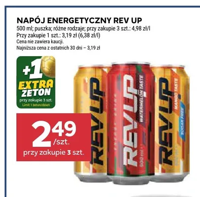 Napój energetyczny Rev Up promocja w Stokrotka
