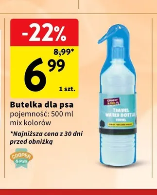 Butelka dla psa Cooper & Pals 500 ml promocja w Intermarche
