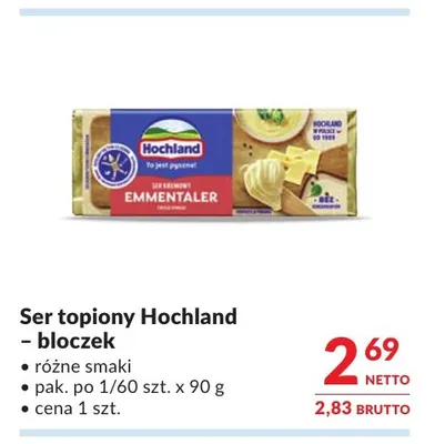Ser topiony Hochland bloczek promocja w Makro