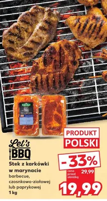 Stek z karkówki w marynacie czosnkowo-ziołowej Let's BBQ promocja w Kaufland