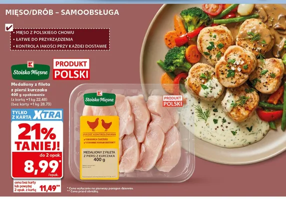 Medaliony z fileta z piersi kurczaka Stoisko Mięsne promocja w Kaufland