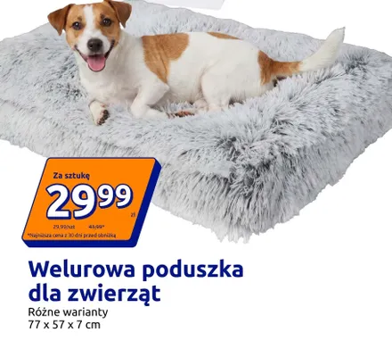 Welurowa poduszka dla zwierząt 77x57x7 cm promocja w Action