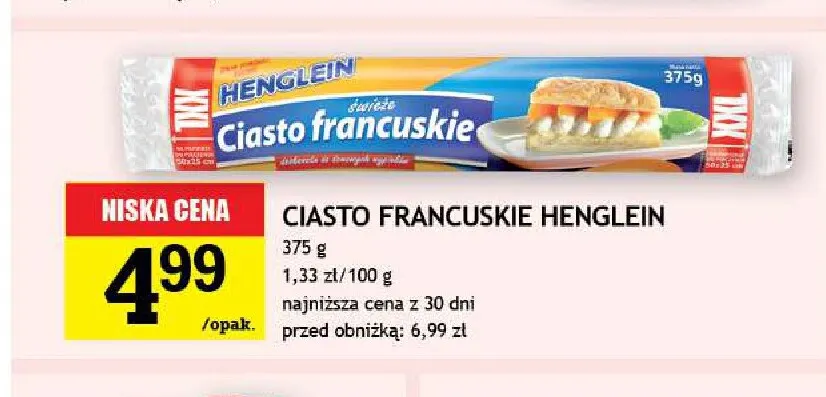 Ciasto francuskie Henglein promocja w Gram Market
