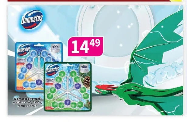 Kostki do WC Domestos Power5 Ocean 3-pak promocja w Drogerie Polskie