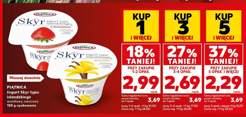 Jogurt Skyr typu islandzkiego owocowy Piątnica promocja w Kaufland