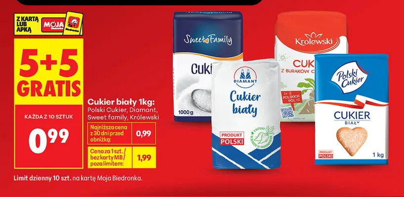 Cukier biały Diamant promocja w Biedronka