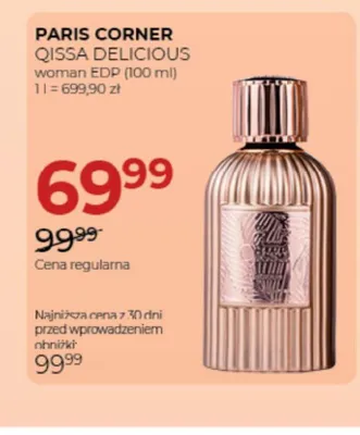 Woda perfumowana damska Paris Corner Qissa Delicious promocja w Drogerie Jawa