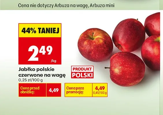 Jabłko czerwone polskie na wagę promocja w Biedronka