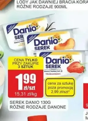 Serek homogenizowany truskawkowy Danio promocja w Bingo