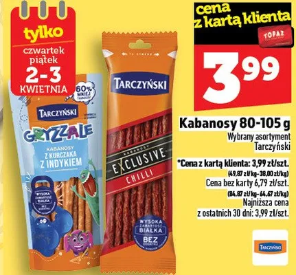 Kabanosy promocja w TOPAZ