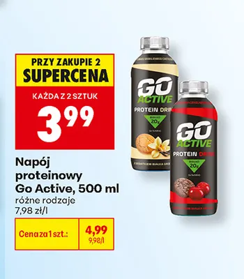 Napój proteinowy Go Active czekoladowy promocja w Biedronka