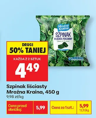 Szpinak liściasty promocja w Biedronka