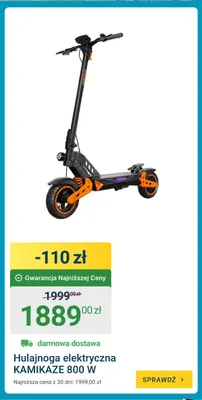 Hulajnoga elektryczna Kamikaze promocja w ERLI