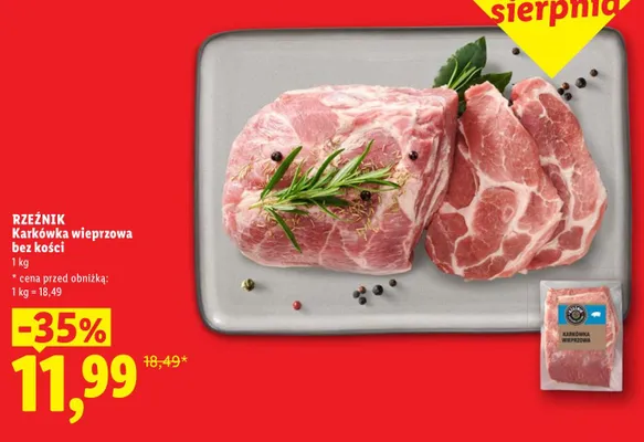 Karkówka wieprzowa bez kości Rzeźnik promocja w Lidl
