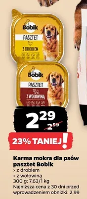 Karma mokra dla psów pasztet Bobik z drobiem promocja w Netto