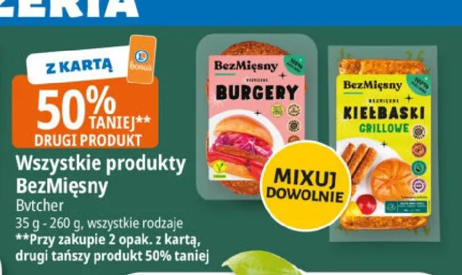 Burgery bezmięsne bezmleczne promocja w Leclerc