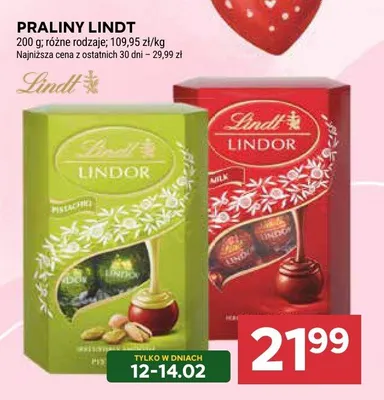 Praliny Lindor różne rodzaje promocja w Stokrotka