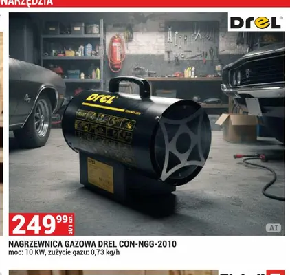 Nagrzewnica gazowa Drel CON-NGG-2010 promocja w Merkury Market