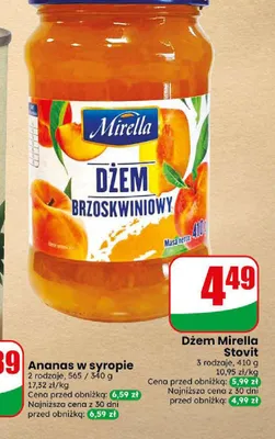 Dżem brzoskwiniowy Mirella Stovit promocja w Dino