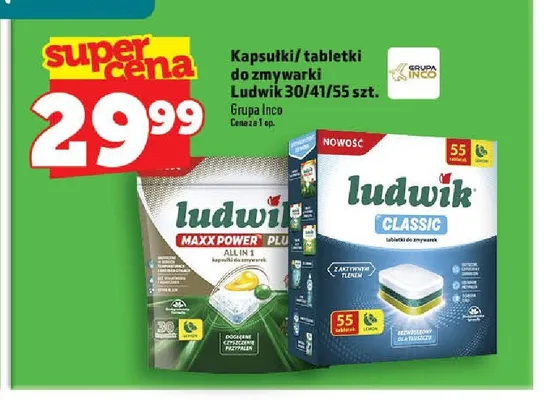 Kapsułki i tabletki do zmywarki Ludwik promocja w TOPAZ