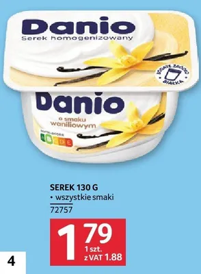 Serek homogenizowany Danio wszystkie smaki promocja w Selgros